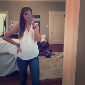 White button-down tank